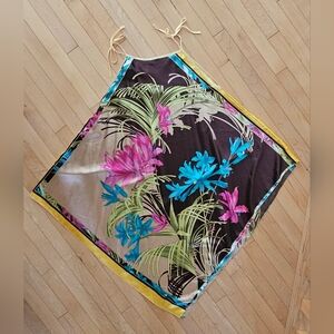 Gorgeous One Size Chinese Floral Print Scarf Dress